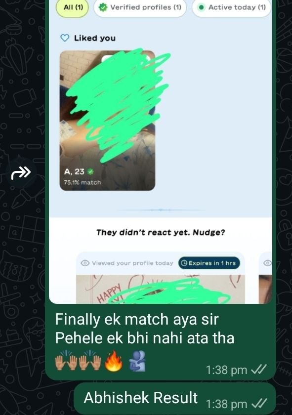 Student message: First-ever match after years of nothing